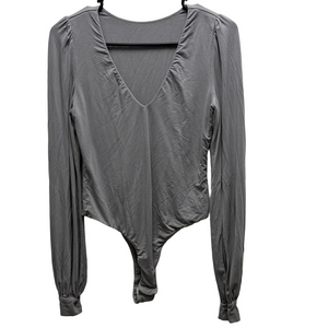 HALARA Gray Long Sleeve Bodysuit Size Medium NWOT